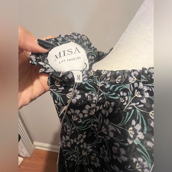 nwt misa Los Angeles chiffon‎ floral mini dress womens size medium - Picture 3 of 9